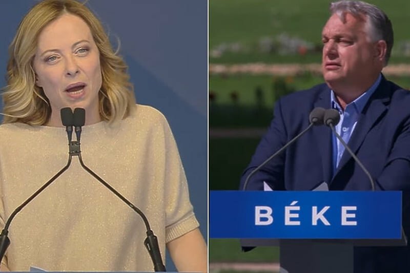 Orban i Meloni motivisali pristalice na izbornim skupovima u Rimu i Budimpešti