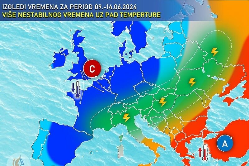 Osvježenje u četvrtak i petak, ali samo kratkotrajno - Stabilnije i još vruće vrijeme od sljedećeg vikenda